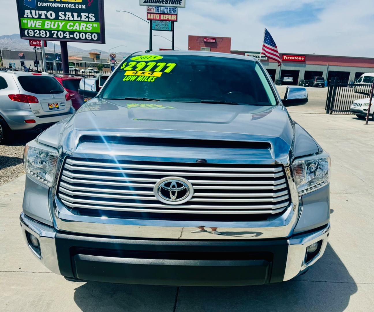 2015 Silver /grey Toyota Tundra (5TFHW5F17FX) , located at 2190 Hwy 95, Bullhead City, AZ, 86442, (928) 704-0060, 0.000000, 0.000000 - On consingment. 2015 Toyota Tundra Limited crew max 4x4. 1 owner. 90k miles. bluetooth, backup camera, bedliner, tow packagge. 5.7 V8. Limited edition. nice clean truck. - Photo#2